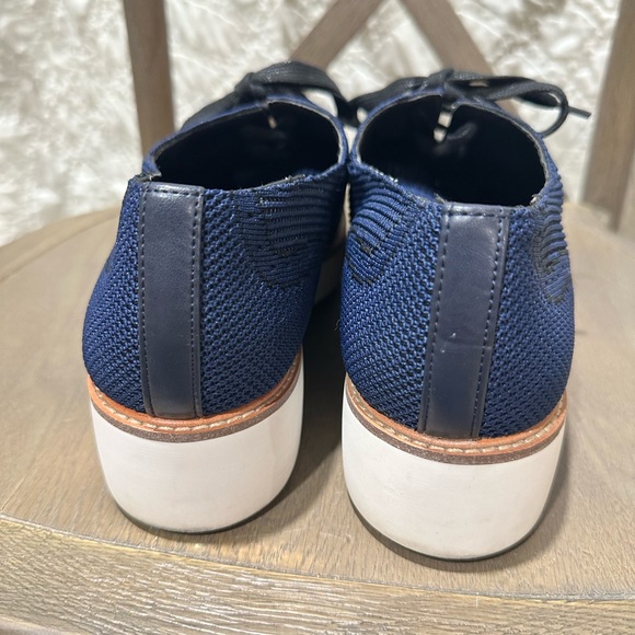 Zara Fabric Knit Upper Blue Platform Derby Oxford Shoes - Picture 4 of 8